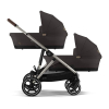 Коляска для двойни 2 в 1 Cybex Gazelle S цвет Chocolate Brown (2 люльки и 2 сиденья)