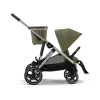 Коляска для двойни 2 в 1 Cybex Gazelle S цвет Moss Green (2 люльки и 2 сиденья)