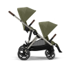 Коляска для двойни 2 в 1 Cybex Gazelle S цвет Moss Green (2 люльки и 2 сиденья)