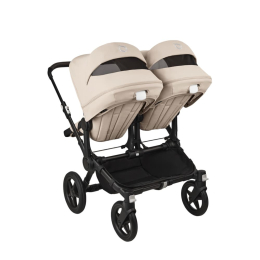 Коляска для двойни 2 в 1 Bugaboo Donkey 5 Twin цвет Desert Taupe шасси Black (2 люльки и 2 сиденья)