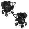 Коляска для двойни 2 в 1 Bugaboo Donkey 5 Twin цвет Midnight black шасси Black (2 люльки и 2 сиденья)