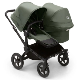 Коляска для двойни 2 в 1 Bugaboo Donkey 5 Twin цвет Forest green шасси Black (2 люльки и 2 сиденья)