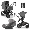 Коляска 3 в 1 Bugaboo Fox 5 Renew цвет Moon grey шасси Graphite + Автокресло Cybex Cloud T Mirage Grey (Plus)