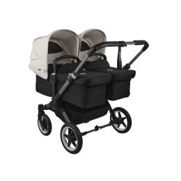 Коляска для двойни 2 в 1 Bugaboo Donkey 5 Twin цвет Misty white шасси Graphite (2 люльки + 2 сиденья)