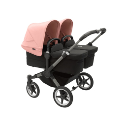 Коляска для двойни 2 в 1 Bugaboo Donkey 5 Twin цвет Morning pink шасси Graphite (2 люльки + 2 сиденья)