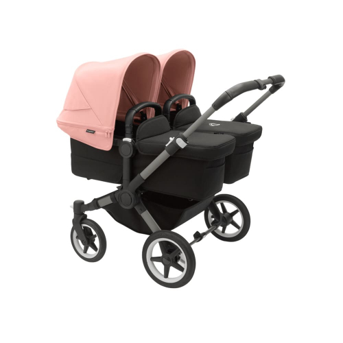Коляска для двойни 2 в 1 Bugaboo Donkey 5 Twin цвет Morning pink шасси Graphite (2 люльки + 2 сиденья)