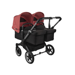 Коляска для двойни 2 в 1 Bugaboo Donkey 5 Twin цвет Sunrise red шасси Graphite (2 люльки + 2 сиденья)