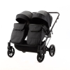 Коляска для двойни 2 в 1 Adamex Leo Duo Deluxe SA2 (черная эко-кожа)