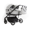 Коляска для двойни 2 в 1 Adamex Leo Duo Deluxe SA3 (серая эко-кожа)