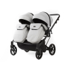 Коляска для двойни 3 в 1 Adamex Leo Duo Deluxe SA-3 (Cерая кожа)