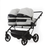 Коляска для двойни 3 в 1 Adamex Leo Duo Deluxe SA-3 (Cерая кожа)