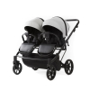 Коляска для двойни 3 в 1 Adamex Leo Duo Deluxe SA-3 (Cерая кожа)