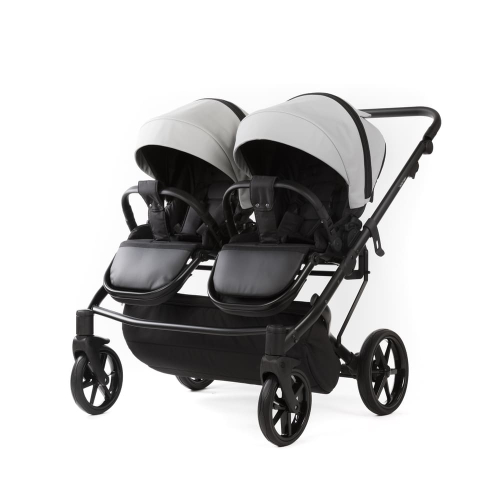 Коляска для двойни 3 в 1 Adamex Leo Duo Deluxe SA-3 (Cерая кожа)