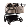 Коляска для двойни 3 в 1 Adamex Leo Duo Deluxe SA-7 (Бежевая кожа)