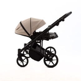 Коляска для двойни 3 в 1 Adamex Leo Duo Deluxe SA-7 (Бежевая кожа)