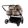 Коляска для двойни 2 в 1 Adamex Leo Duo Deluxe SA7 (Бежевая эко-кожа)
