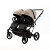 Коляска для двойни 2 в 1 Adamex Leo Duo Deluxe SA7 (Бежевая эко-кожа)