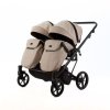 Коляска для двойни 2 в 1 Adamex Leo Duo Deluxe SA7 (Бежевая эко-кожа)