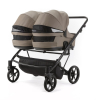 Коляска для двойни 2 в 1 Adamex Leo Duo Deluxe SA9 (Темн.бежевая кожа)