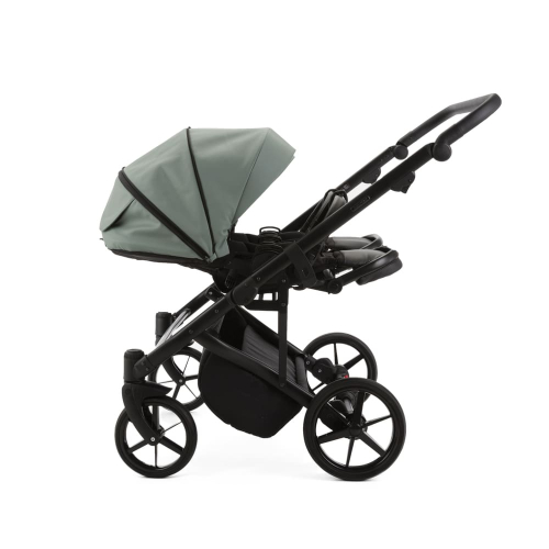 Коляска для двойни 2 в 1 Adamex Leo Duo Deluxe SA20 (Серо-зеленая кожа)