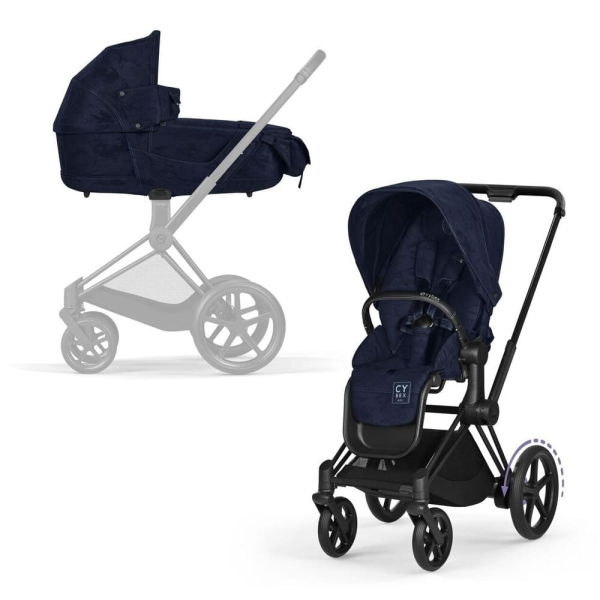 Коляска 2 в 1 Cybex Priam 4 цвет Rebellious Luxury Denim Blue шасси Black