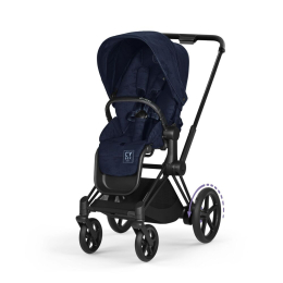 Коляска 3 в 1 Cybex Priam 4 цвет Rebellious Luxury Denim Blue шасси Black + Автокресло Cybex Cloud T цвет Rebellious Luxury Denim Blue
