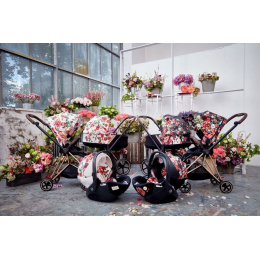 Коляска 2 в 1 Cybex Priam 4 цвет Spring Blossom Light шасси Rosegold