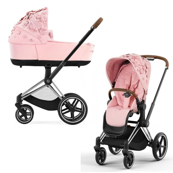Коляска 2 в 1 Cybex Priam 4 цвет Pale Blush шасси Chrome Brown