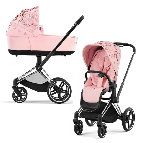 Коляска 2 в 1 Cybex Priam 4 цвет Pale Blush шасси Chrome Black