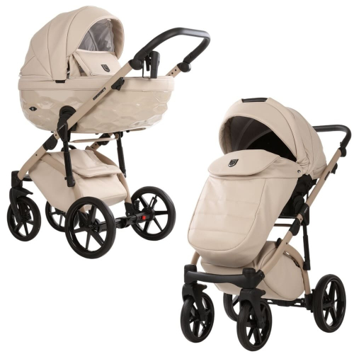 Коляска 2 в 1 Adamex Chantal Pro Natura CN-3 VANILLA (эко-кожа)