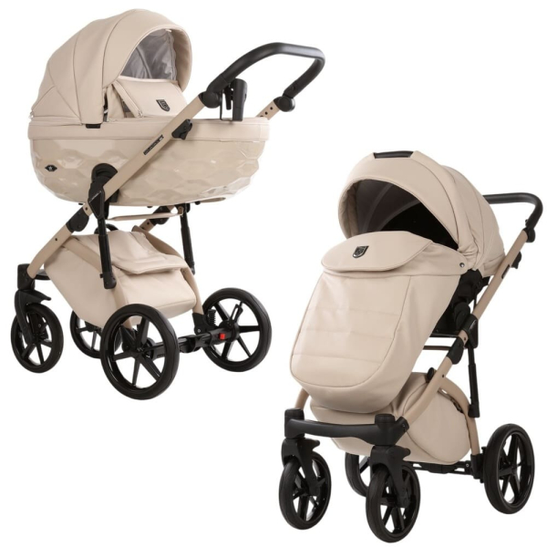 Коляска 2 в 1 Adamex Chantal Pro Natura CN-3 VANILLA (эко-кожа)