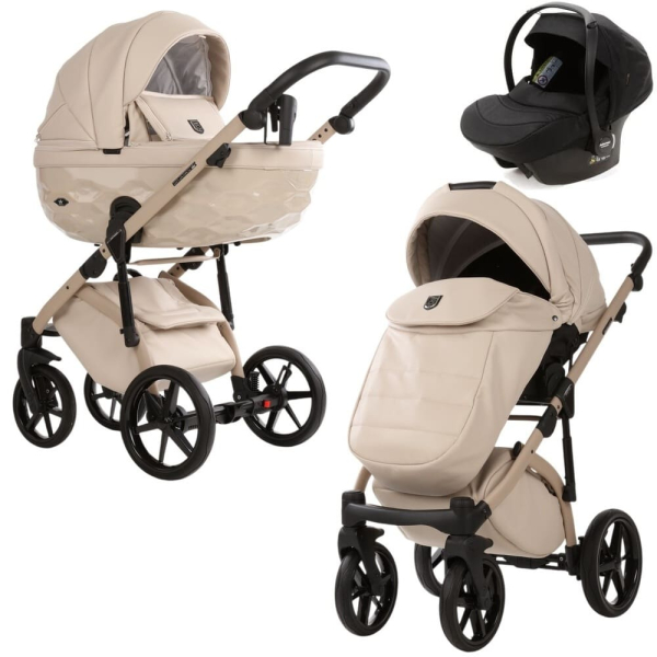 Коляска 3 в 1 Adamex Chantal Pro Natura CN-3 VANILLA