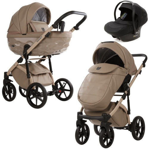 Коляска 3 в 1 Adamex Chantal Pro Natura CN-4 CAPPUCCINO