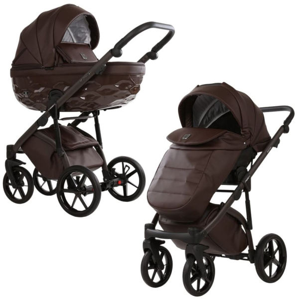 Коляска 2 в 1 Adamex Chantal Pro Natura CN-17 COFFEE (эко-кожа)