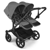 Коляска для двойни Bugaboo Donkey 6 Twin цвет Moon grey шасси Black