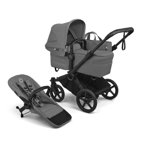 Коляска для двойни Bugaboo Donkey 6 Twin цвет Moon grey шасси Black