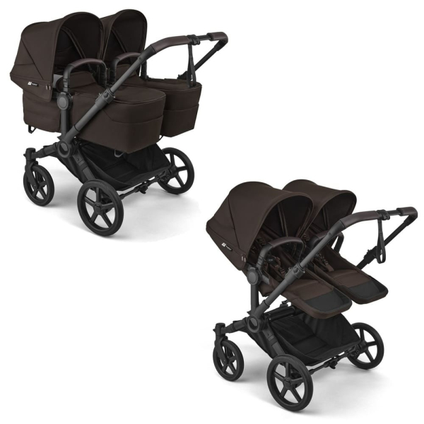 Коляска для двойни Bugaboo Donkey 6 Twin цвет Cocoa Brown шасси Black
