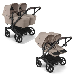 Коляска для двойни Bugaboo Donkey 6 Twin цвет Desert Taupe шасси Black