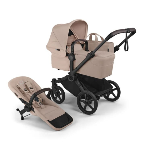Коляска для двойни Bugaboo Donkey 6 Twin цвет Desert Taupe шасси Black