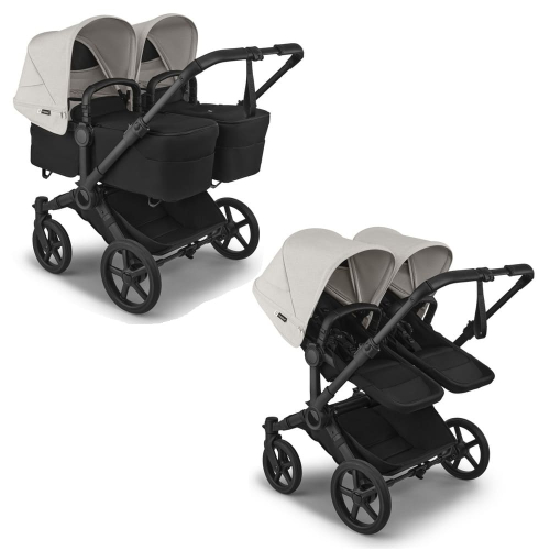 Коляска для двойни Bugaboo Donkey 6 Twin цвет Misty White шасси Black