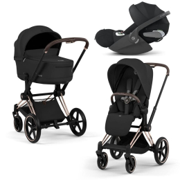 Коляска 3 в 1 Cybex Priam 5 Comfort цвет Sepia Black шасси Rosegold