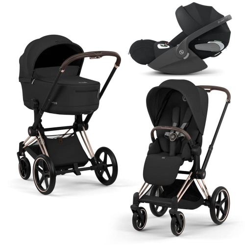 Коляска 3 в 1 Cybex Priam 5 Comfort цвет Sepia Black шасси Rosegold