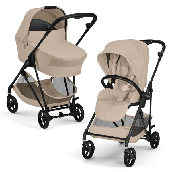 Коляска 2 в 1 Cybex Melio Carbon 2026 цвет Almond Beige