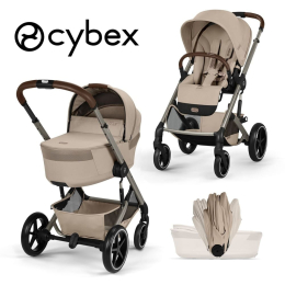 Коляска 2 в 1 Cybex Balios S Lux 2026 Almond Beige со складной люлькой