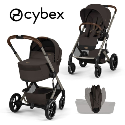 Коляска 2 в 1 Cybex Balios S Lux 2026 Chocolate Brown со складной люлькой