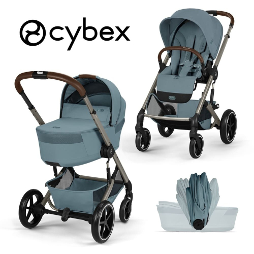 Коляска 2 в 1 Cybex Balios S Lux 2026 Stormy Blue со складной люлькой