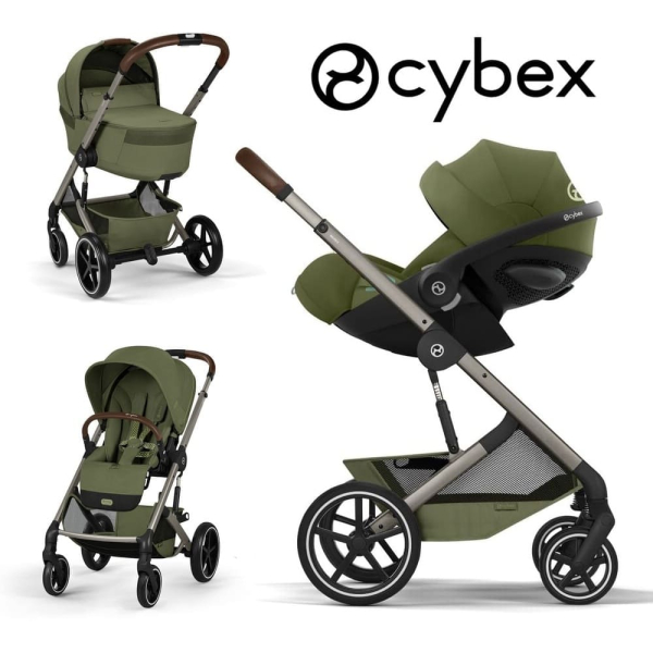 Коляска 3 в 1 Cybex Balios S Lux 2026 цвет Moss Green (складная люлька)