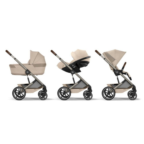 Коляска 3 в 1 Cybex Balios S Lux 2026 цвет Almond Beige (складная люлька)