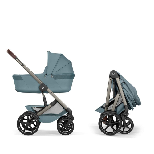Коляска 2 в 1 Cybex Talos S Lux 2026 Stormy Blue со складной люлькой Talos Fold Cot
