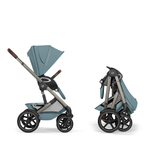 Коляска 2 в 1 Cybex Talos S Lux 2026 Stormy Blue со складной люлькой Talos Fold Cot